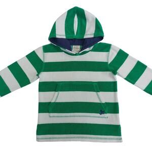 Mini Boden striped towelling hoodie coverup